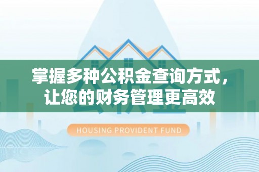 伊川掌握多种公积金查询方式，让您的财务管理更高效